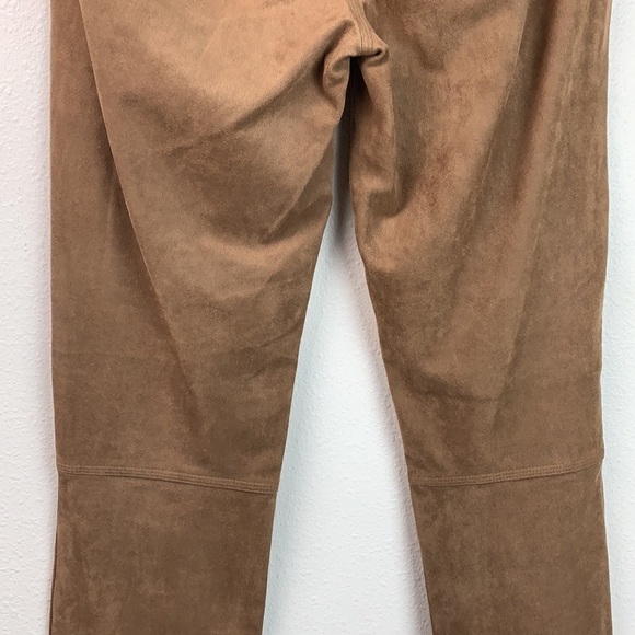 Max Studio faux suede stretch warm microfiber pull on skinny leggings, tan pants - Picture 6 of 9